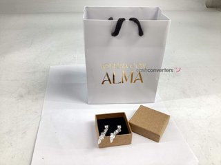 pendientes plata 925mm con piedra con circonita
