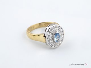 anillo oro 18k con piedra con circonita