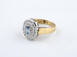 anillo oro 18k con piedra con circonita