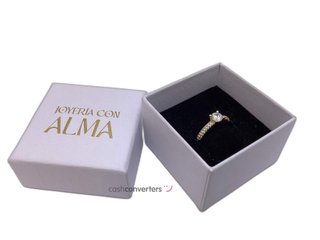 anillo oro 18k con piedra con circonita