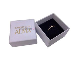 anillo oro 18k con piedra con circonita