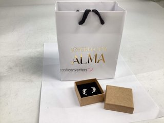 pendientes plata 925mm con piedra con circonita