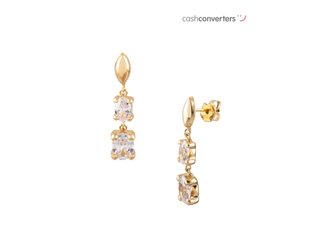 pendientes oro 18k con piedra con circonita