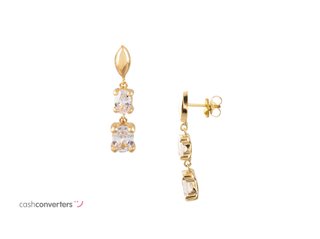 pendientes oro 18k con piedra con circonita