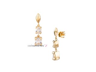 pendientes oro 18k con piedra con circonita