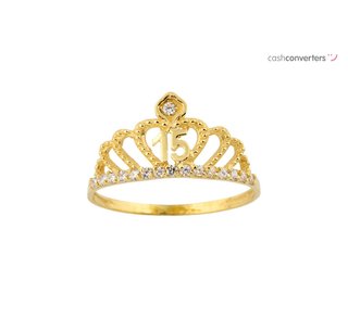 anillo oro 18k con piedra con circonita