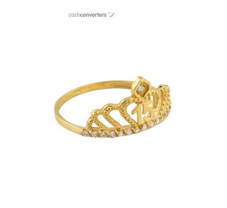 anillo oro 18k con piedra con circonita