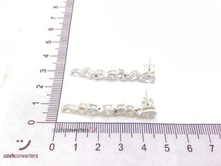 pendientes plata 925mm con piedra con circonita