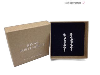 pendientes plata 925mm con piedra con circonita