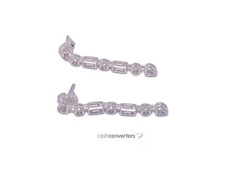 pendientes plata 925mm con piedra con circonita