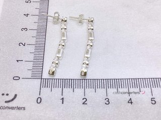pendientes plata 925mm con piedra con circonita