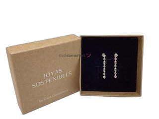 pendientes plata 925mm con piedra con circonita