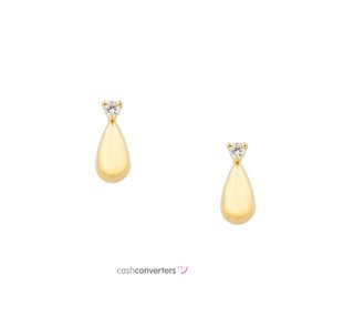 pendientes oro 18k con piedra con circonita