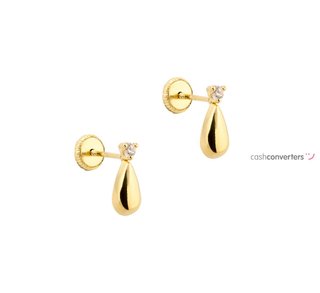 pendientes oro 18k con piedra con circonita