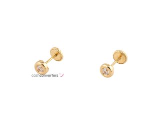 pendientes oro 18k con piedra con circonita