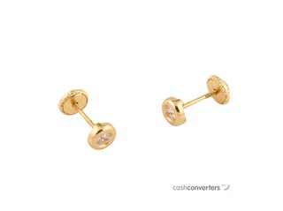 pendientes oro 18k con piedra con circonita