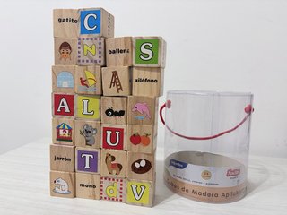 Cubos de Madera Apilables Educativos