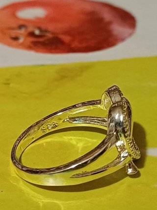 Anello cuore con delfino in argento