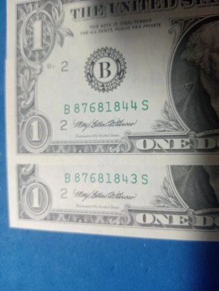 2 Banconote Dollari USA Serie 1995