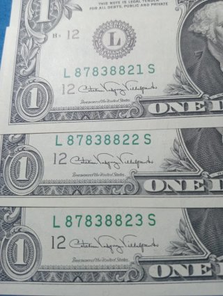3 Banconote Dollari Americani 1$