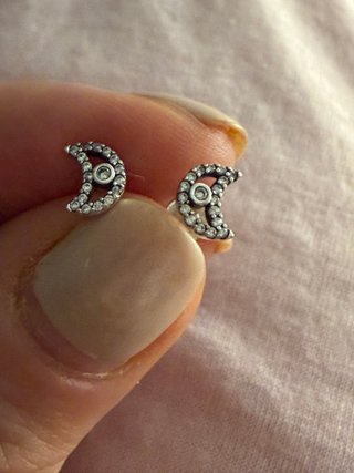 Pendientes Luna Plata Circonitas