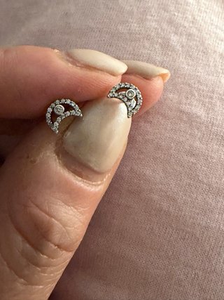 Pendientes Luna Plata Circonitas