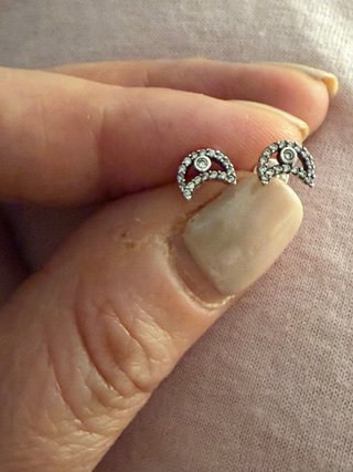 Pendientes Luna Plata Circonitas