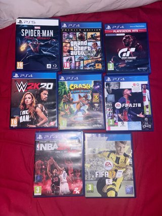 Lote Juegos PS4/PS5: Spider-Man, GTA V, GT Sport,