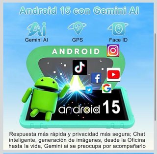 Tablet 10 Gemini AI 15 Android 128GB Verde