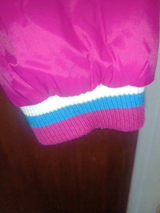 Chaqueta acolchada mujer rosa, azul y blanco
