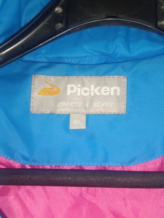 Chaqueta acolchada mujer rosa, azul y blanco