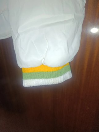Chaqueta acolchada mujer blanca, verde y amarilla