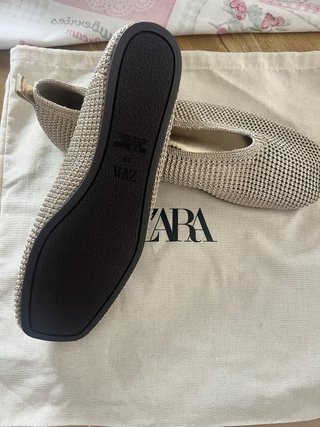 Bailarinas Zara metalizadas tejidas