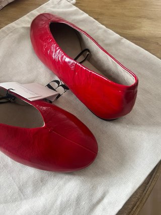 Bailarinas Zara Piel Rojas Talla 40 agotadas