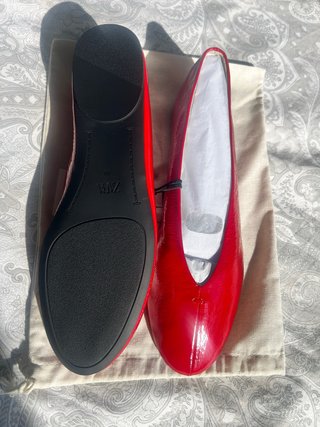 Bailarinas Zara Piel Rojas Talla 40 agotadas