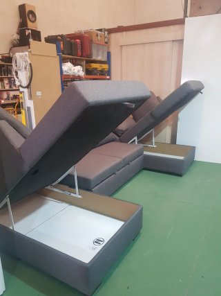 Sofá Cama Gris Chaise Longue