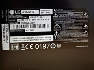 Smart TV LG 43 Plata