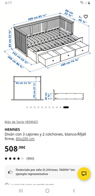 Cama doble con cajones