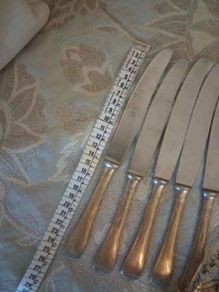 6 antichi coltelli da tavola Argento 1000