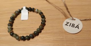 Pulsera Piedra Natural Verde y Dorada