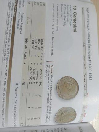 Moneta Regno Italia 10 centesimi 1936 XIV