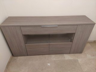 Mueble Comedor Madera y Cristal
