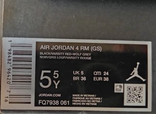 Scarpe Jordan 4 RM (GS) nere e rosse