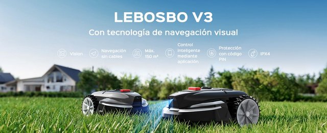 Robot tosaerba LEBOSBO V3 IA senza cavo 100m²