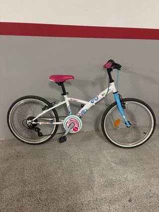 Bicicleta Btwin per bambina 20 bianca e blu