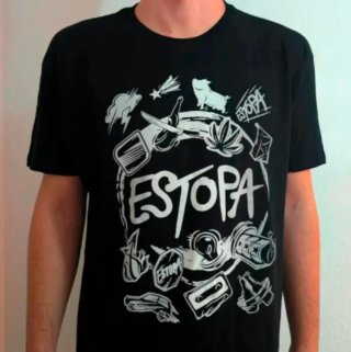 CAMISETA NEGRA - ESTOPA - TALLA L y más...