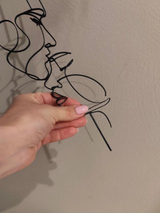 Scultura Astratta 3D  "One Line Art" Profilo di Vo
