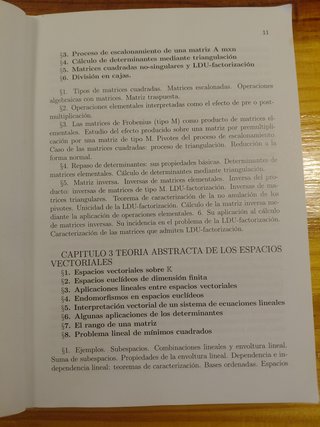 Álgebra lineal. Notas de clase