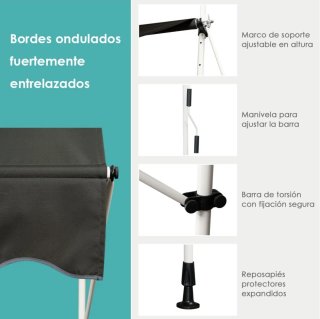 Toldo retráctil balcón 150cm gris