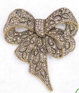 Spilla fiocco vintage bigiotteria